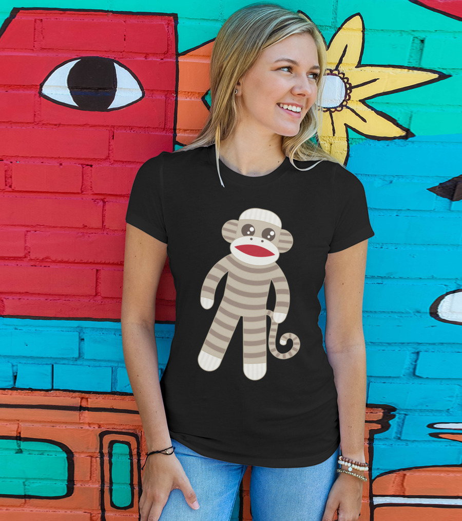 Cute Classic Striped Sock Monkey Toy T-Shirt