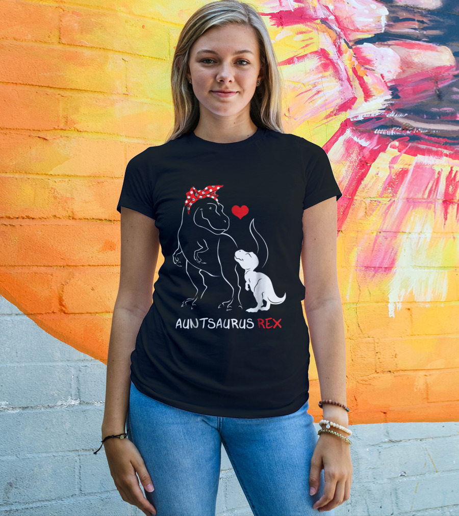 Auntsaurus Rex Dinosaur Family Love T-Shirt