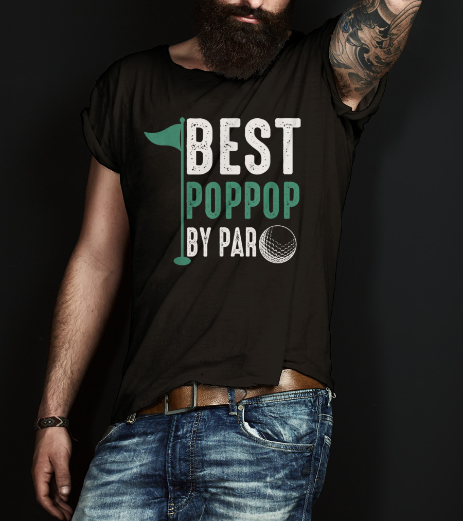 Best Poppop By Par Father's Day Golf Flag T-Shirt