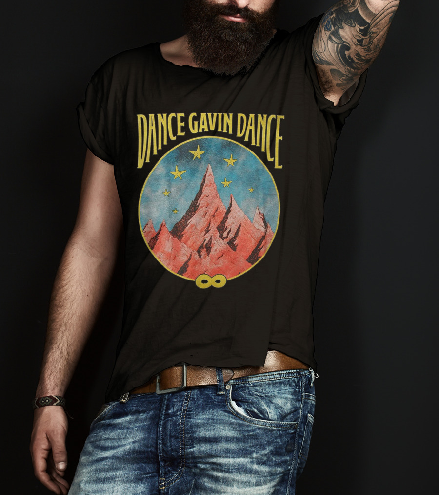 Dance Gavin Dance Infinity Red Mountain And Yellow Stars T-Shirt