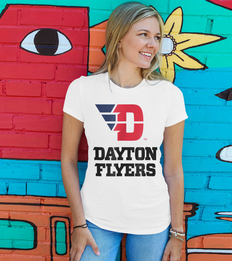 Dayton Flyers Logo University D Red Blue T-Shirt