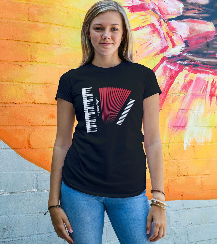 Air Accordion Funny Instrumental Player Music T-Shirt