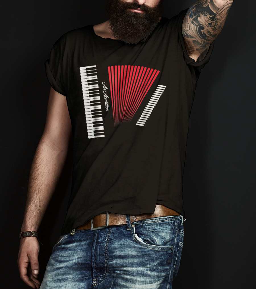 Air Accordion Funny Instrumental Player Music T-Shirt