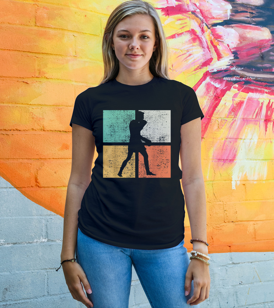 Boxing Boxer Vintage Box Club Silhouette Retro Blocks T-Shirt