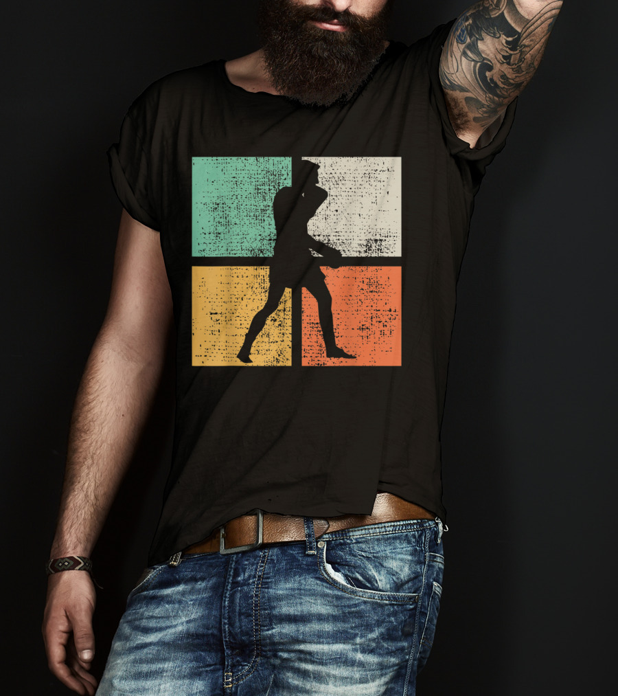 Boxing Boxer Vintage Box Club Silhouette Retro Blocks T-Shirt