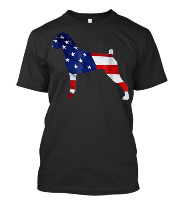 American Flag Boxer Dog Novelty T-Shirt