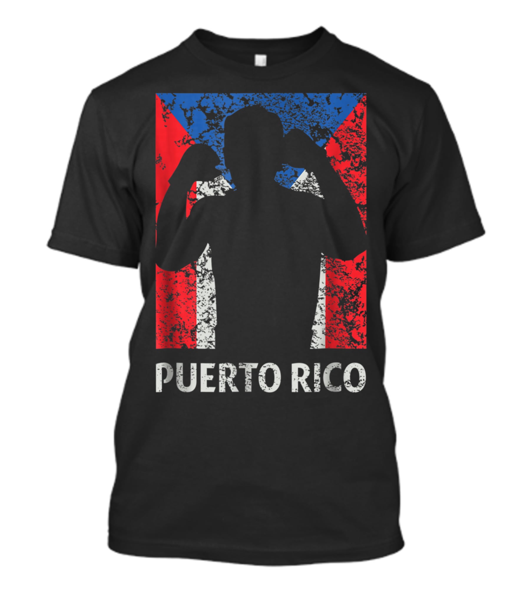 Puerto Rico Flag Boxer Silhouette Pride T-Shirt