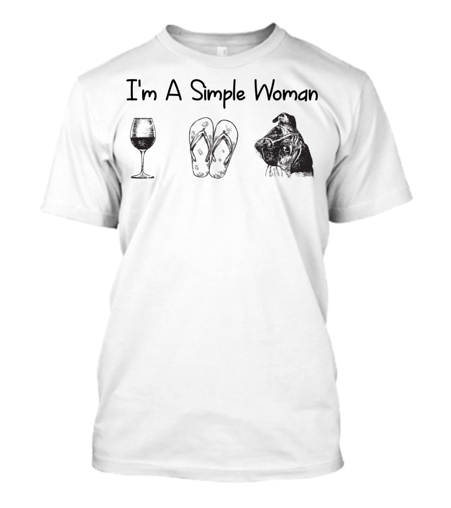 I'm A Simple Woman Wine Flip Flops Boxer T-Shirt