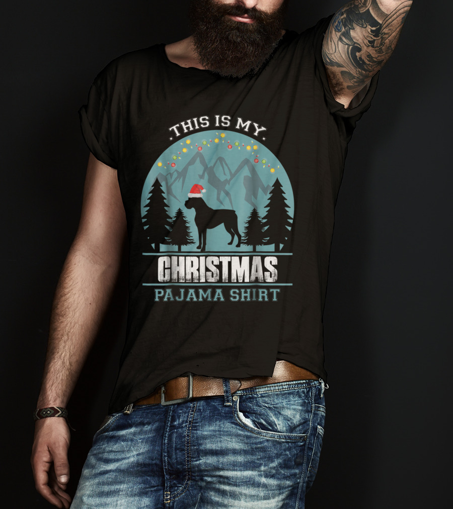 This Is My Christmas Pajama Shirt Boxer Dog T-Shirt