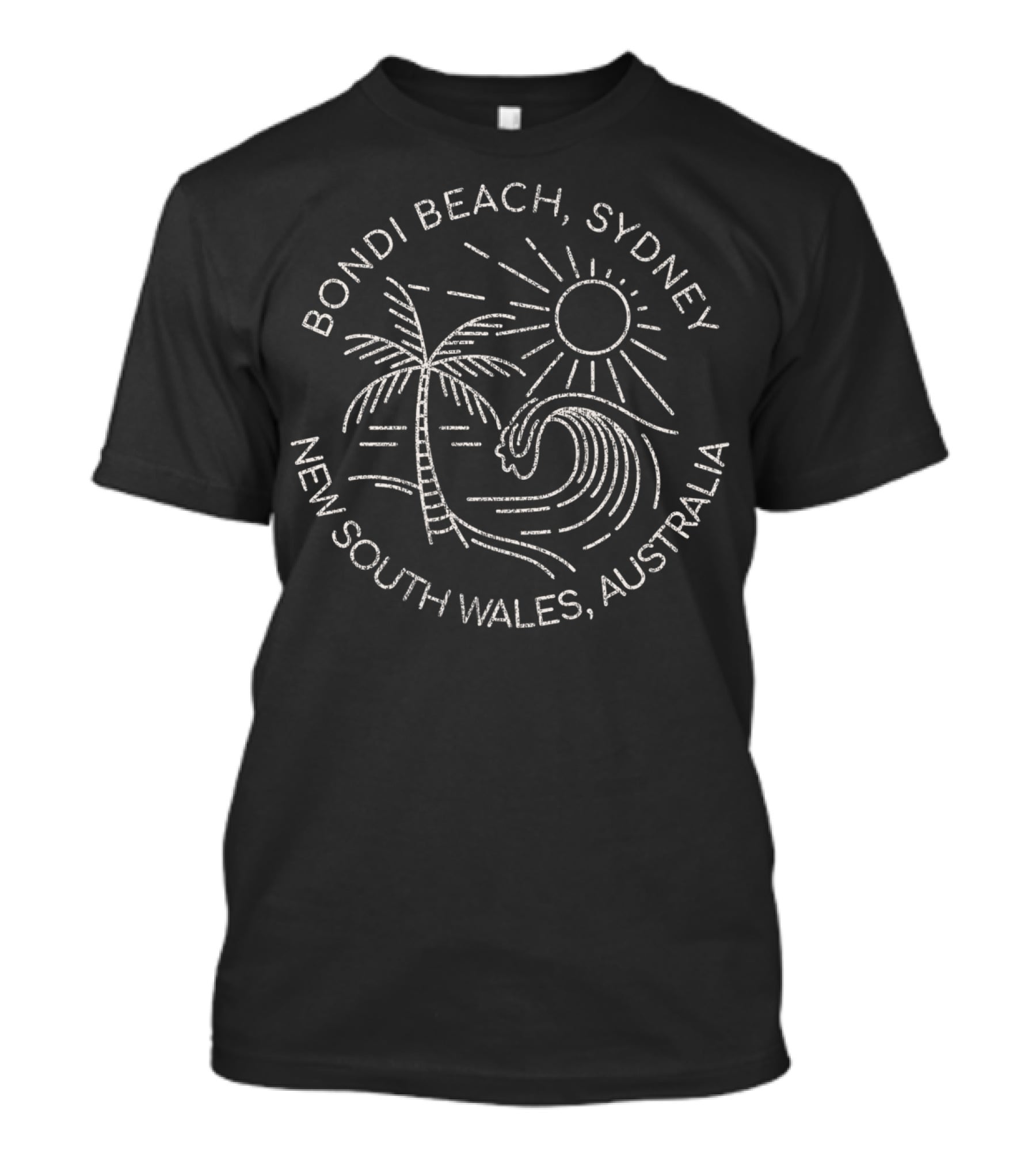 Bondi Beach Sydney New South Wales Australia Sun Wave Palm T-Shirt