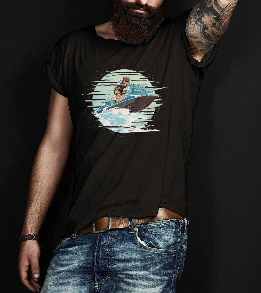 Jet Ski Adventure Cool Waves Jet Skier Riding T-Shirt