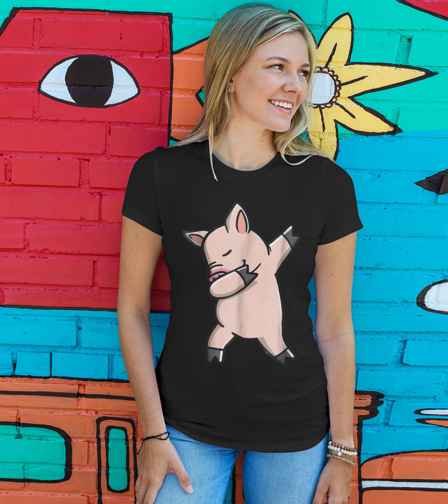 Dabbing Piggy Piglet Youth Gesture T-Shirt