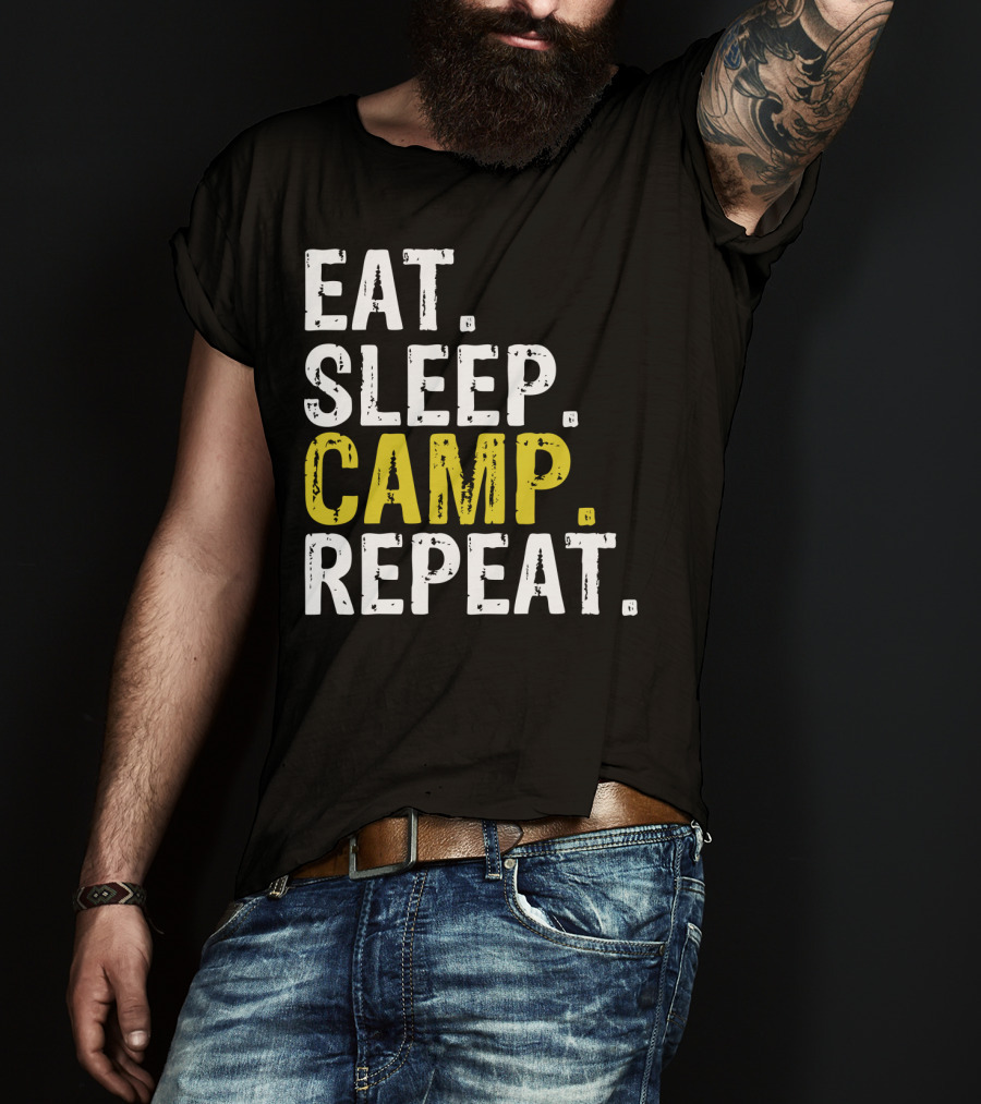 Eat Sleep Camp Repeat Camping T-Shirt