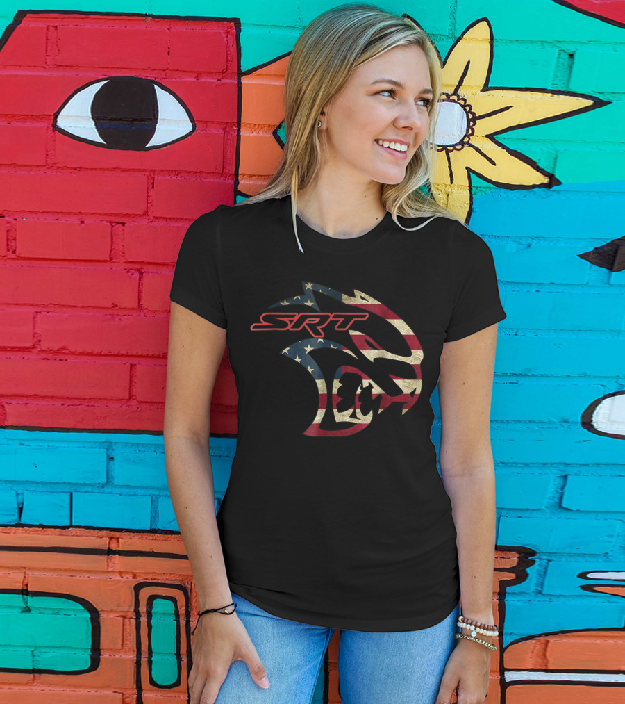 SRT Hellcat Dodge Vintage American Flag T-Shirt