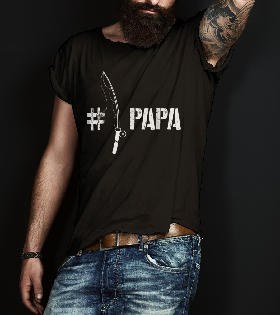 Papa Fishing Funny Fisherman Daddy T-Shirt
