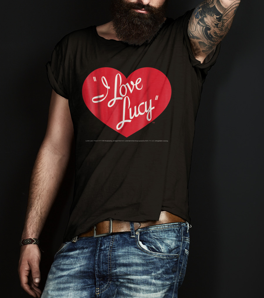 I Love Lucy Heart Script Text T-Shirt