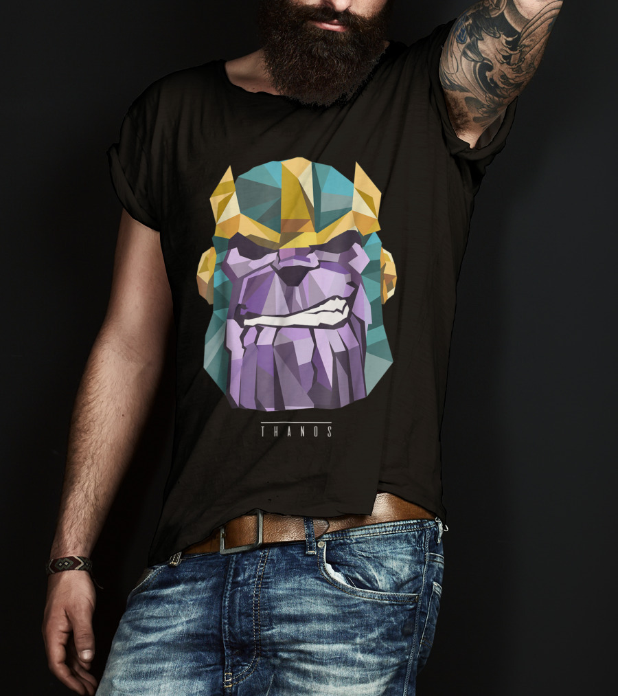 Marvel Thanos Geometric Low Poly Head T-Shirt