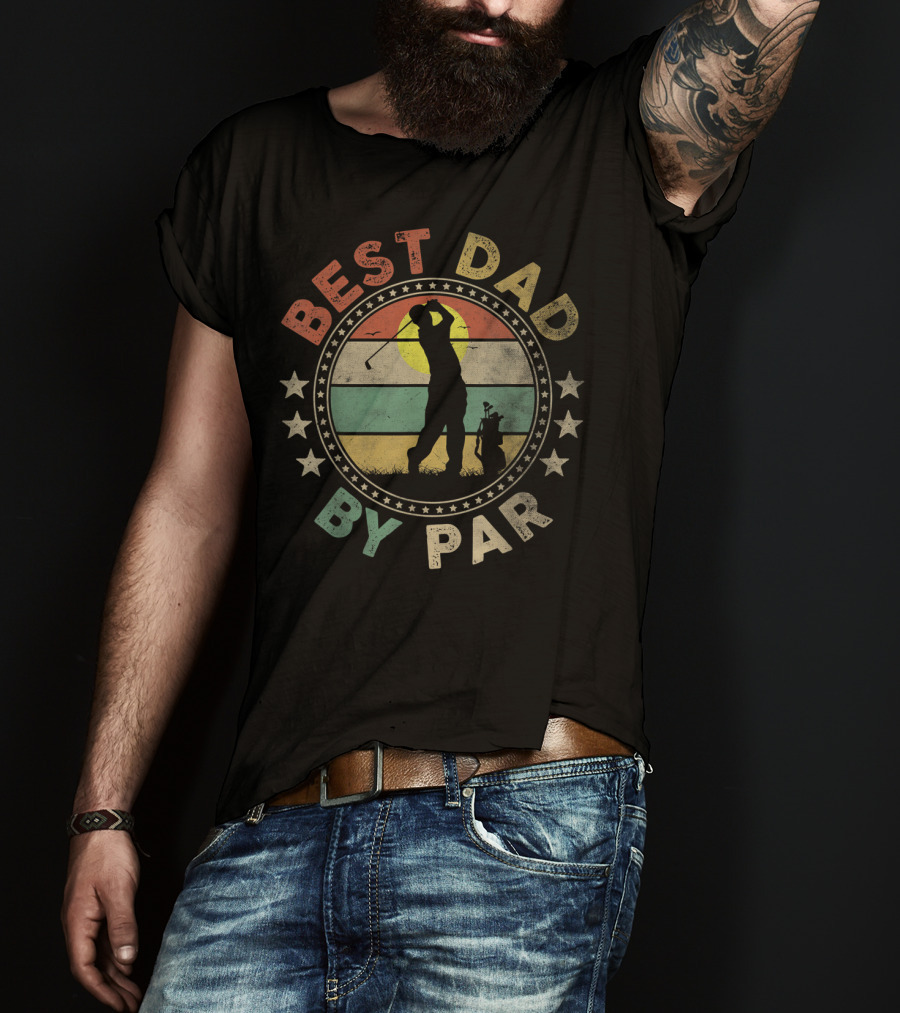 Best Dad By Par Vintage Golf Father's T-Shirt
