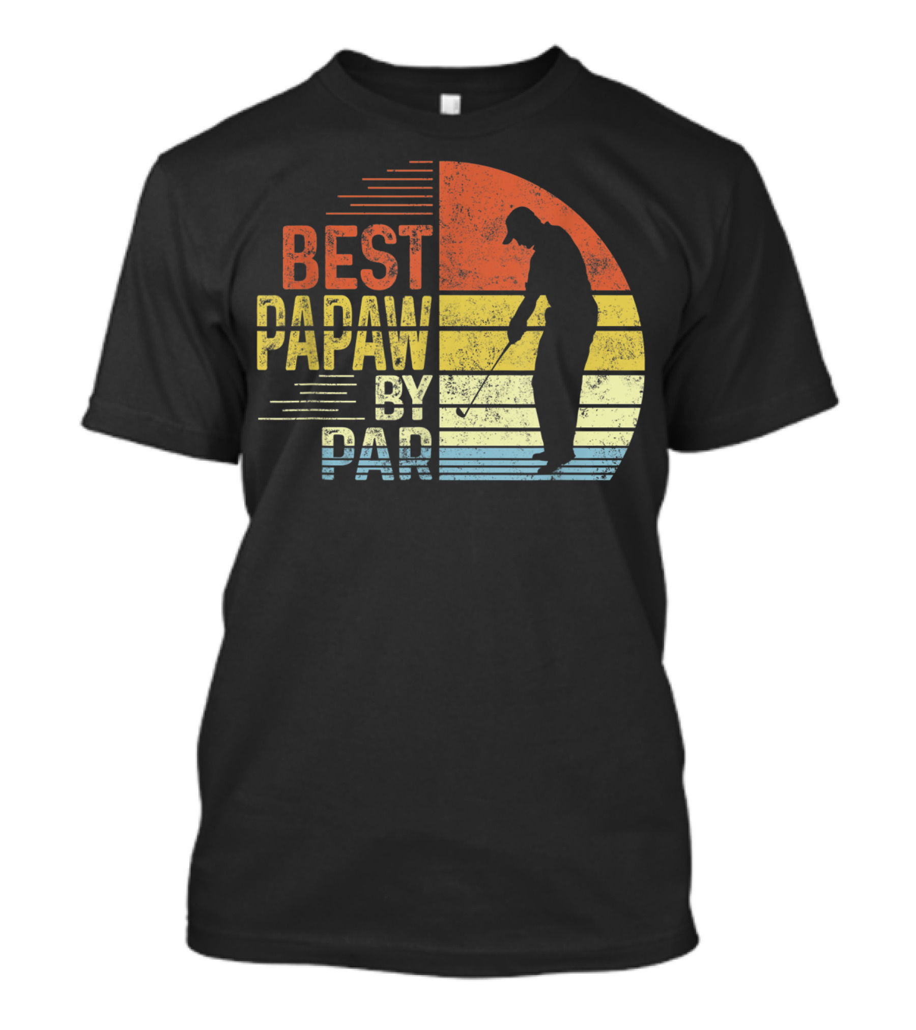 Best Papaw By Par Father's Day Golf Silhouette Vintage T-Shirt