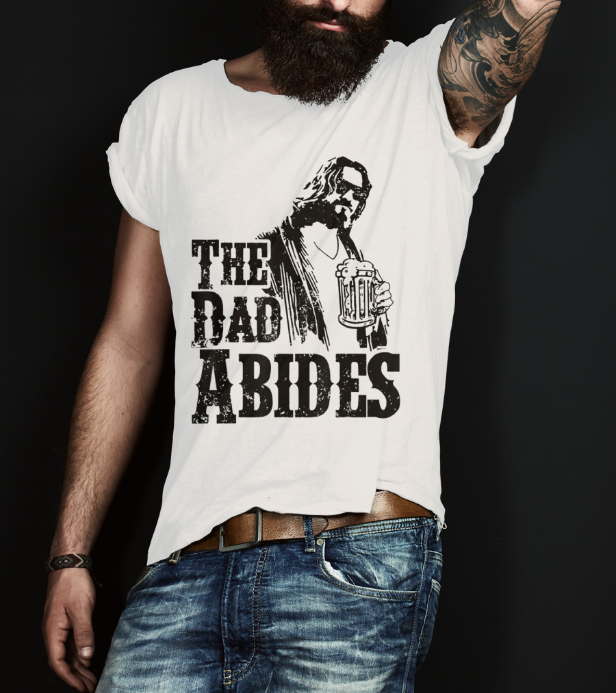 Mens Dad Abides Holding Beer Mug T-Shirt