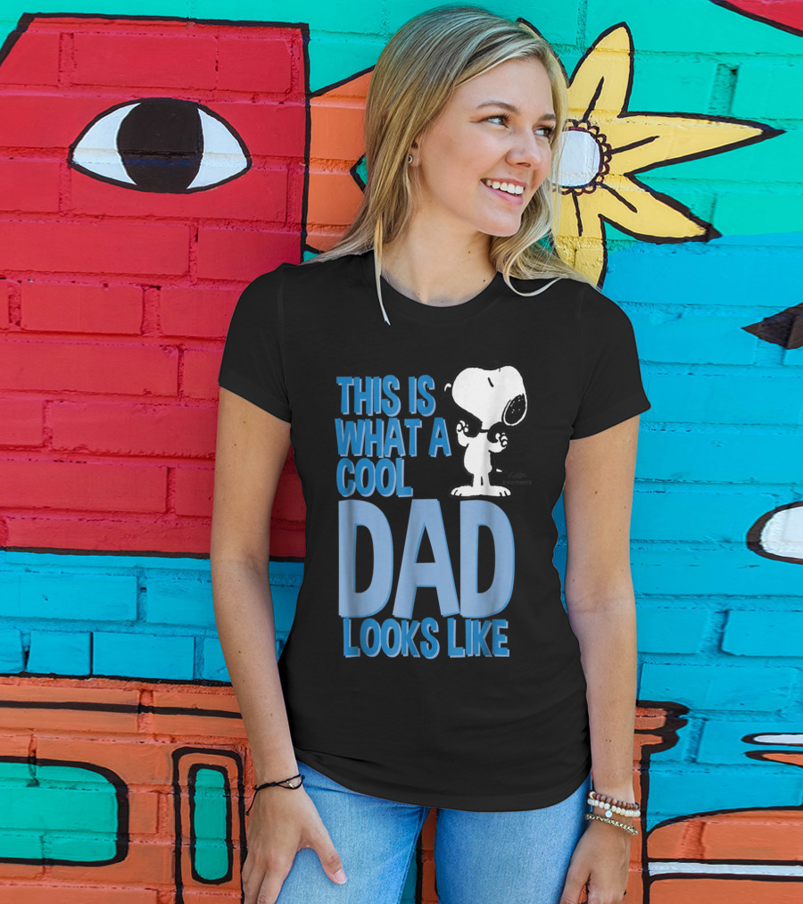 Snoopy This Is What A Cool Dad Looks Like Peanuts Mens T-Shirt