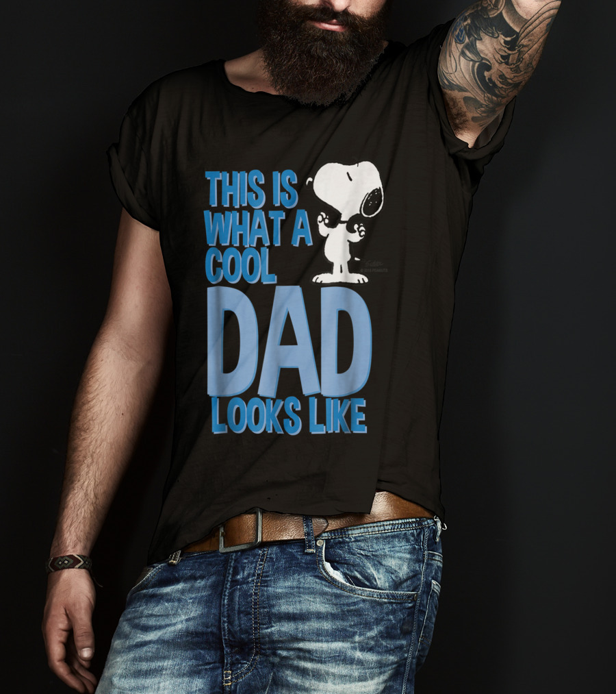 Snoopy This Is What A Cool Dad Looks Like Peanuts Mens T-Shirt