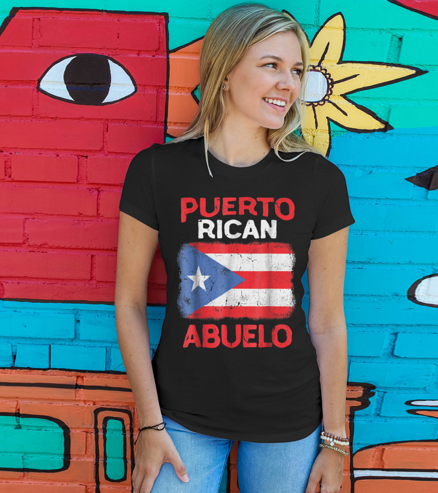 Puerto Rican Abuelo Grandpa Flag Fathers T-Shirt