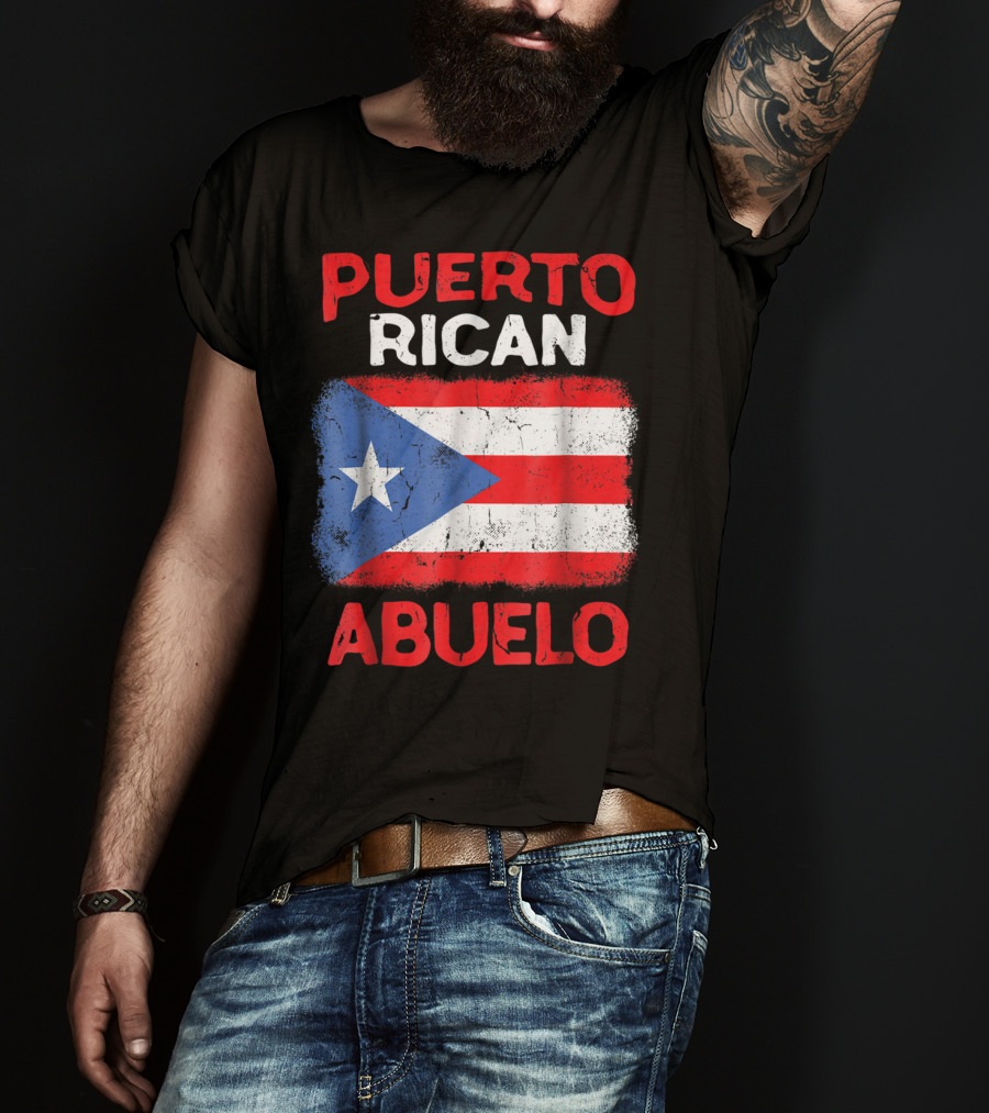 Puerto Rican Abuelo Grandpa Flag Fathers T-Shirt