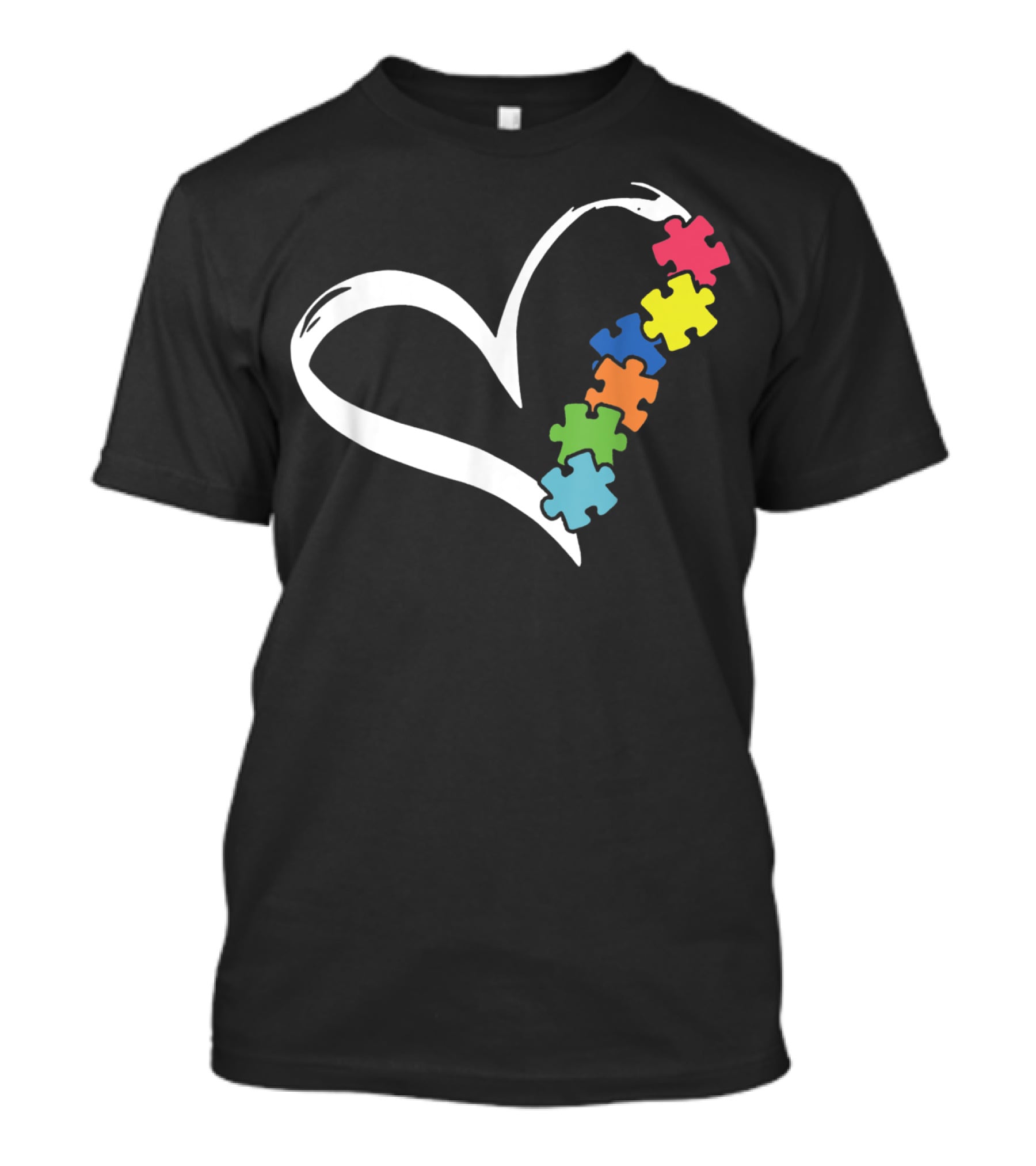 Puzzles Piece Heart Autism Awareness Love T-Shirt