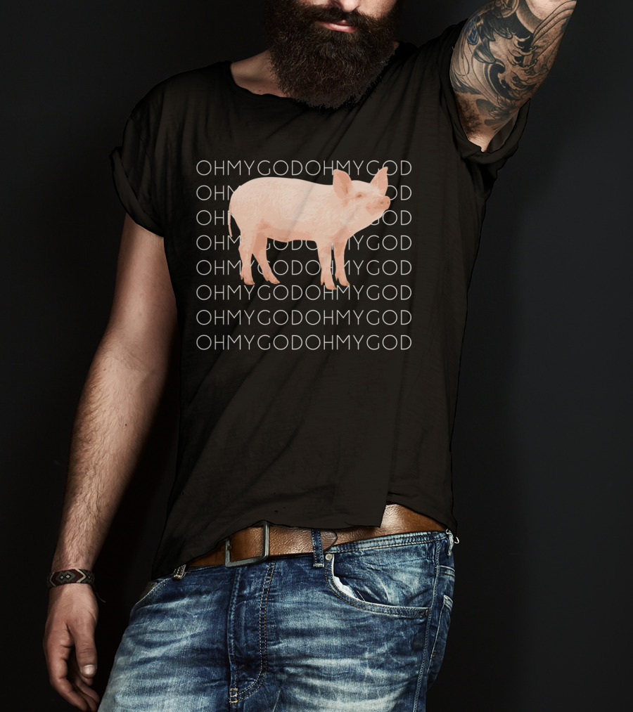 Shane Dawson Oh My God Pig Repeated Text T-Shirt