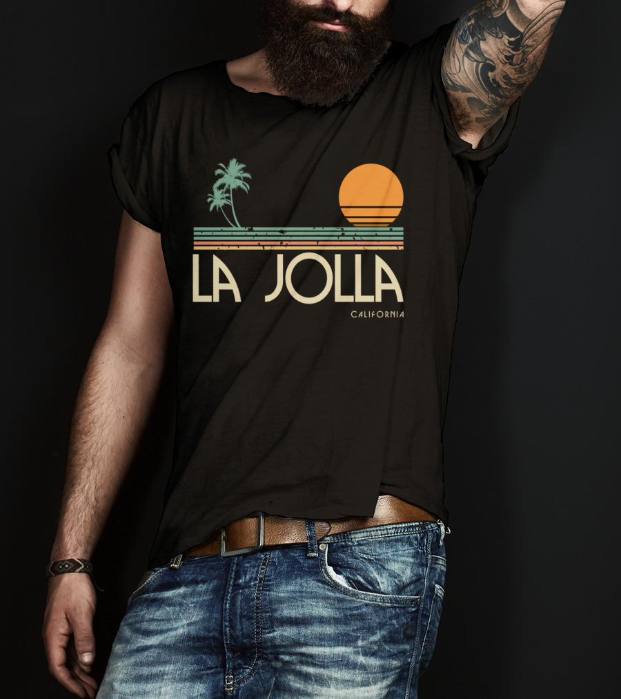 La Jolla California Vintage Sunset Palm Trees T-Shirt