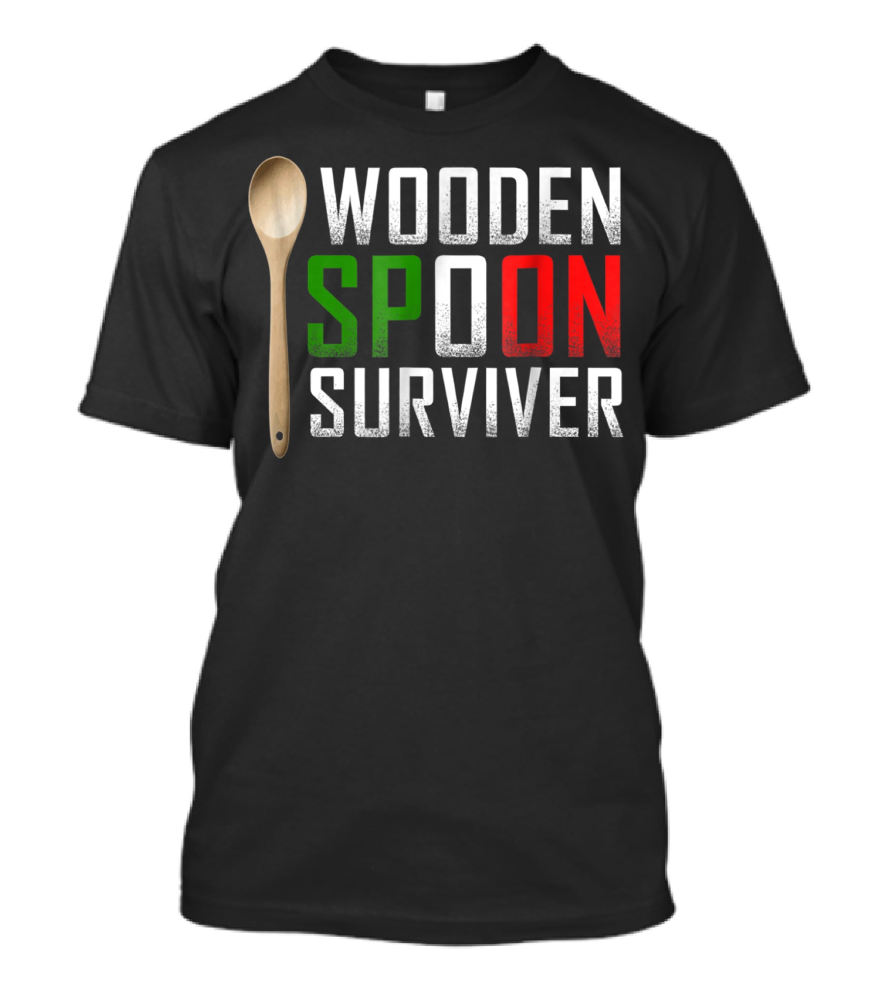Wooden Spoon Survivor Green Red T-Shirt