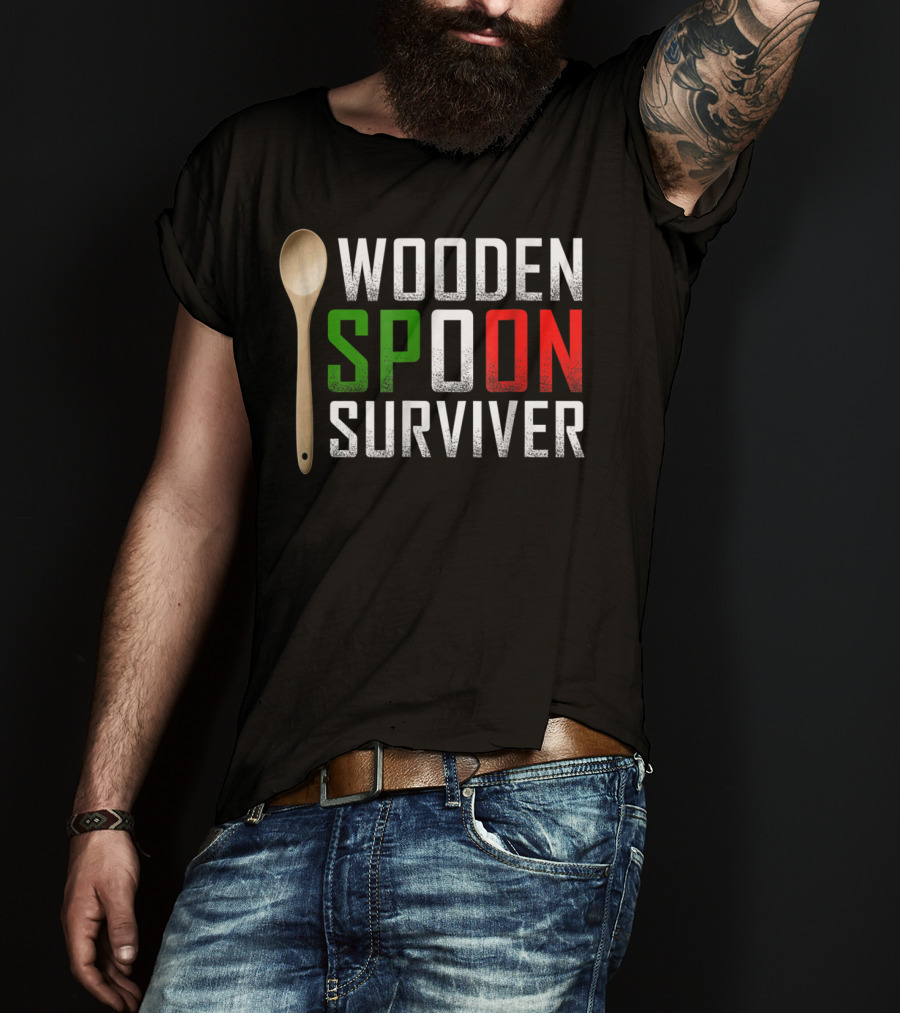 Wooden Spoon Survivor Green Red T-Shirt
