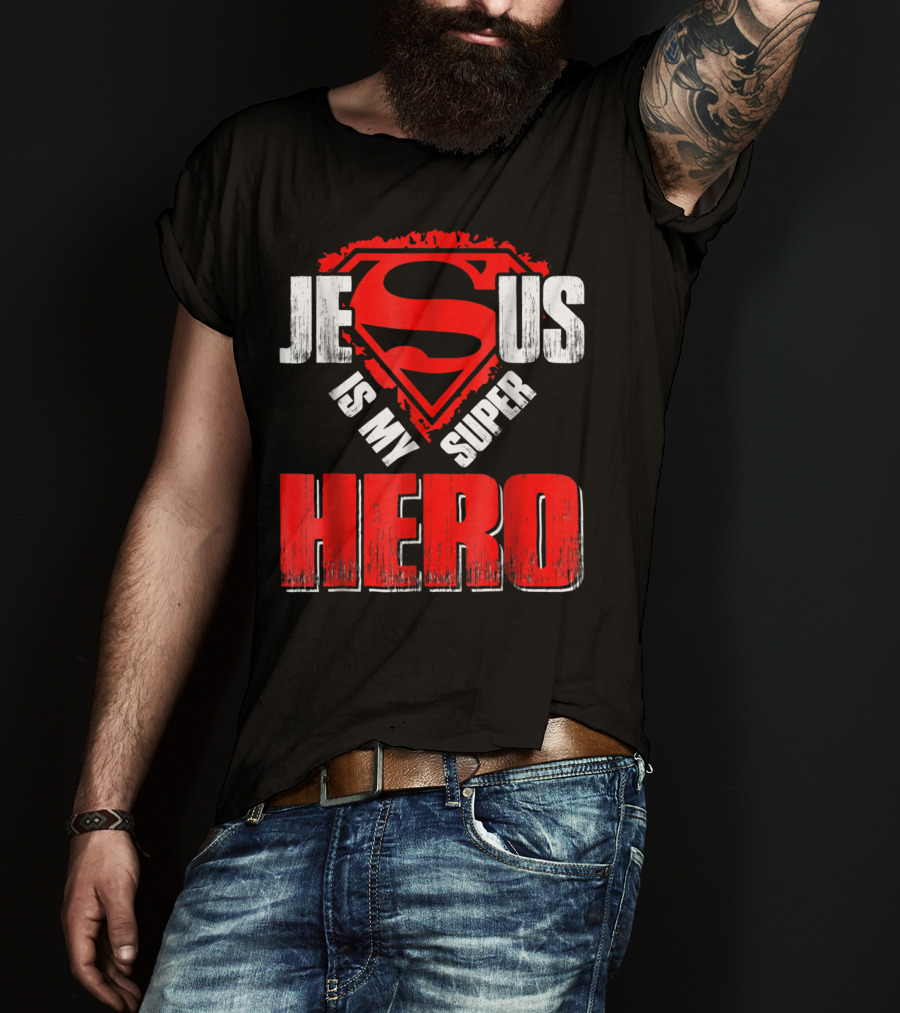 Jesus Is My Super Hero Superman Shield T-Shirt