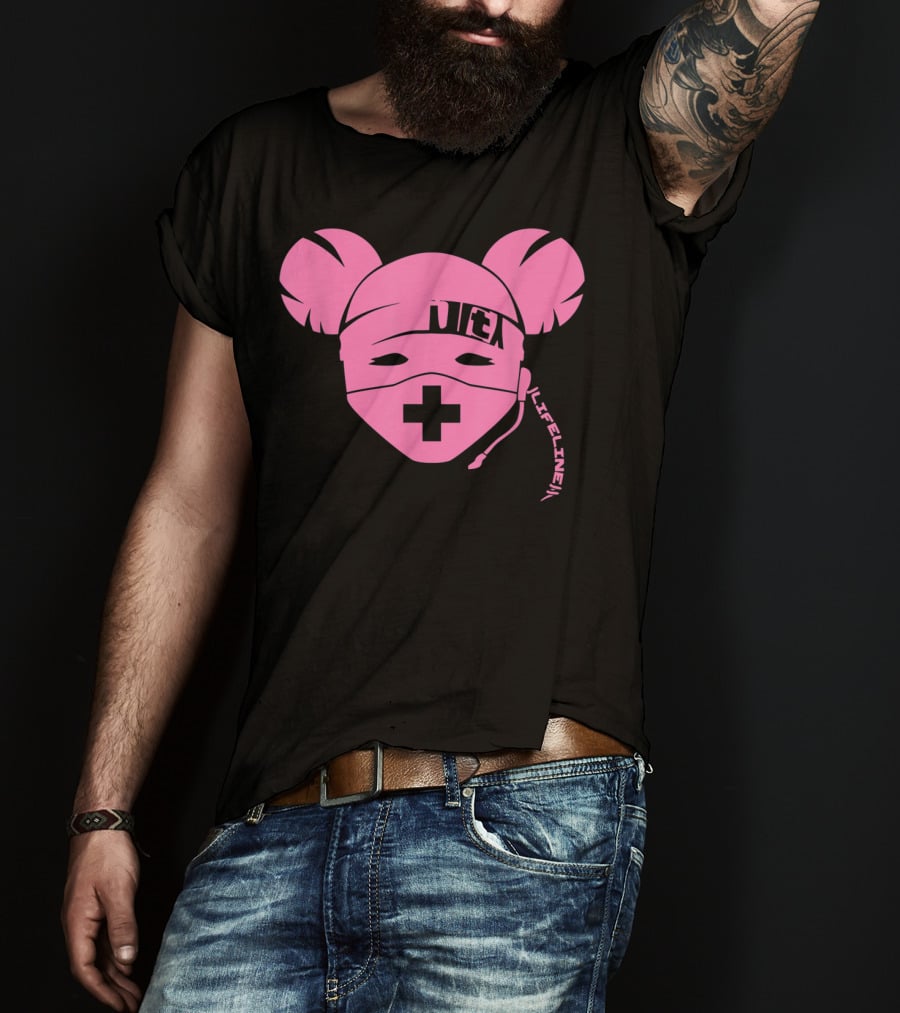Life Line Clean Pink Apex Lifeline Gaming Character Face Mask T-Shirt