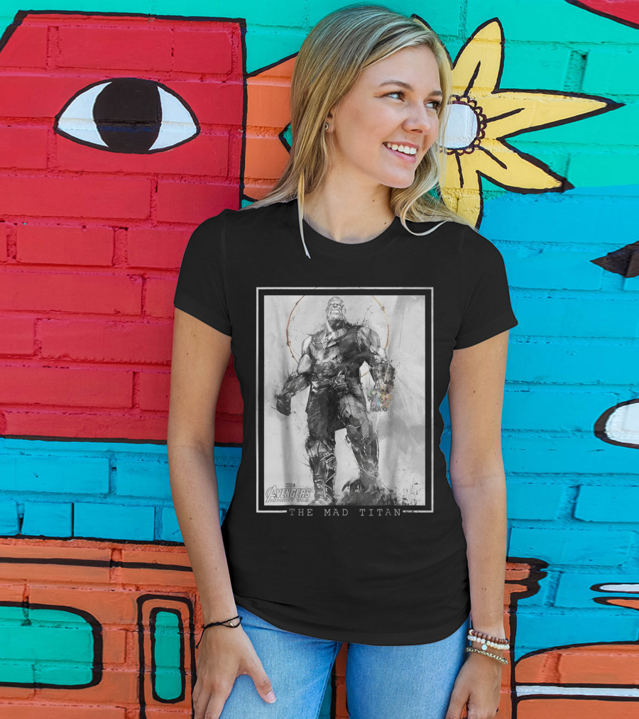 Marvel Avengers Infinity War Thanos The Mad Titan Sketch T-Shirt