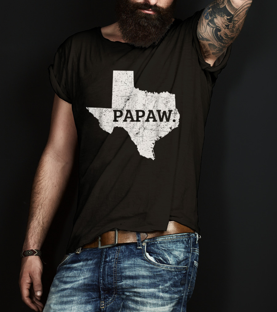 Papaw Texas Grandpa Map Outline T-Shirt