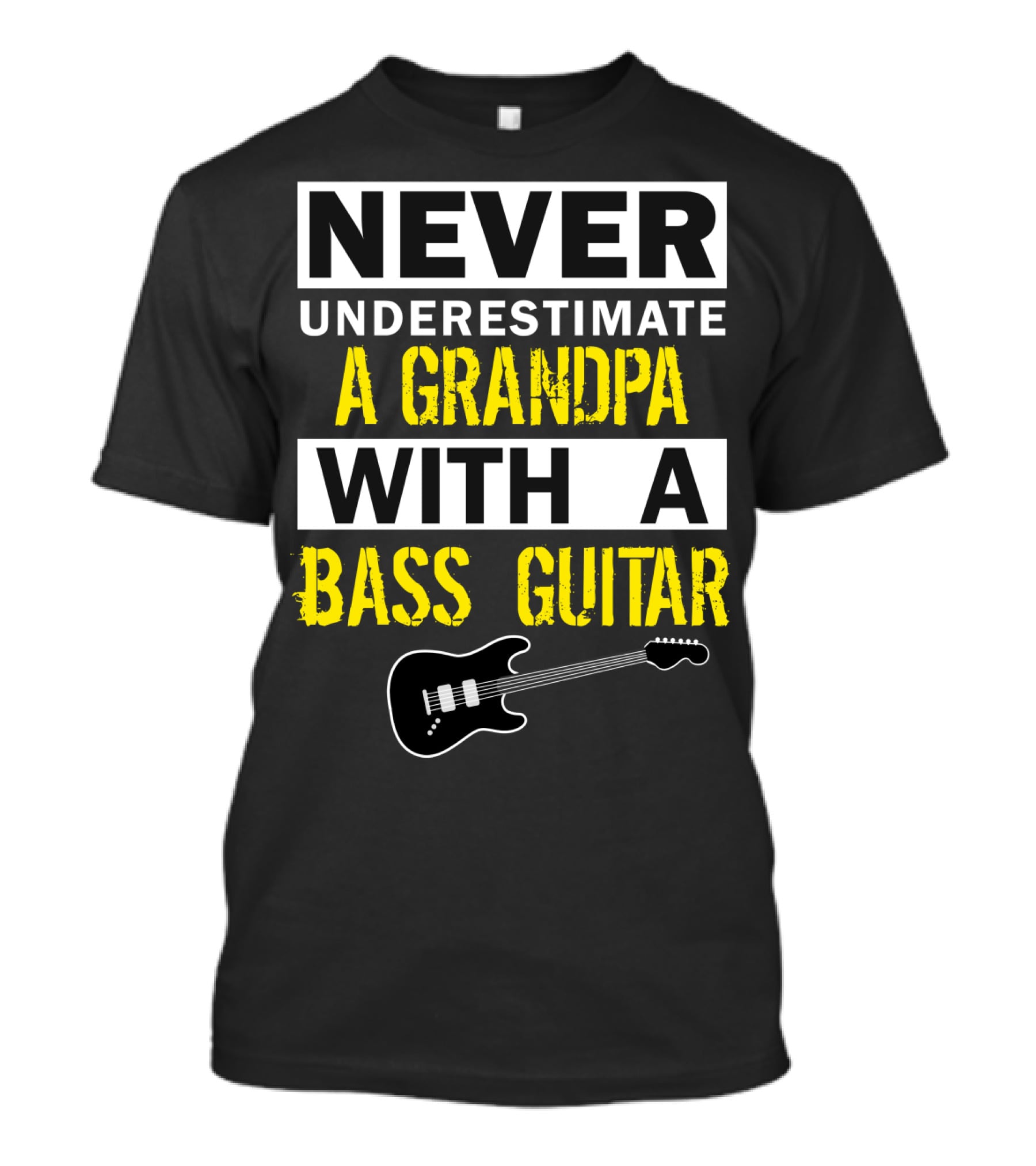 Never Underestimate A Grandpa With A Bass Guitar T-Shirt