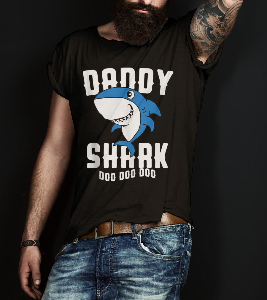 Daddy Shark Doo Doo Doo Husband Father's Day Gran T-Shirt