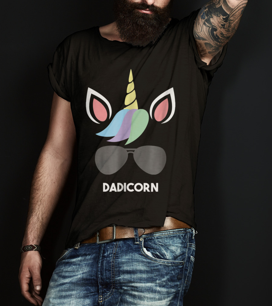 Dadicorn Funny Unicorn Best Dad Father Mens T-Shirt