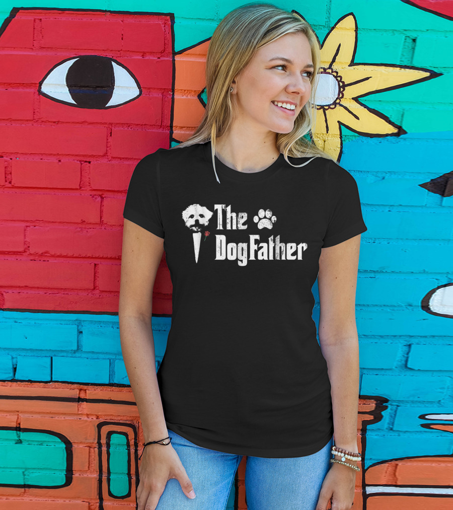 Mens The DogFather Maltese Dog Dad Father's Novelty T-Shirt