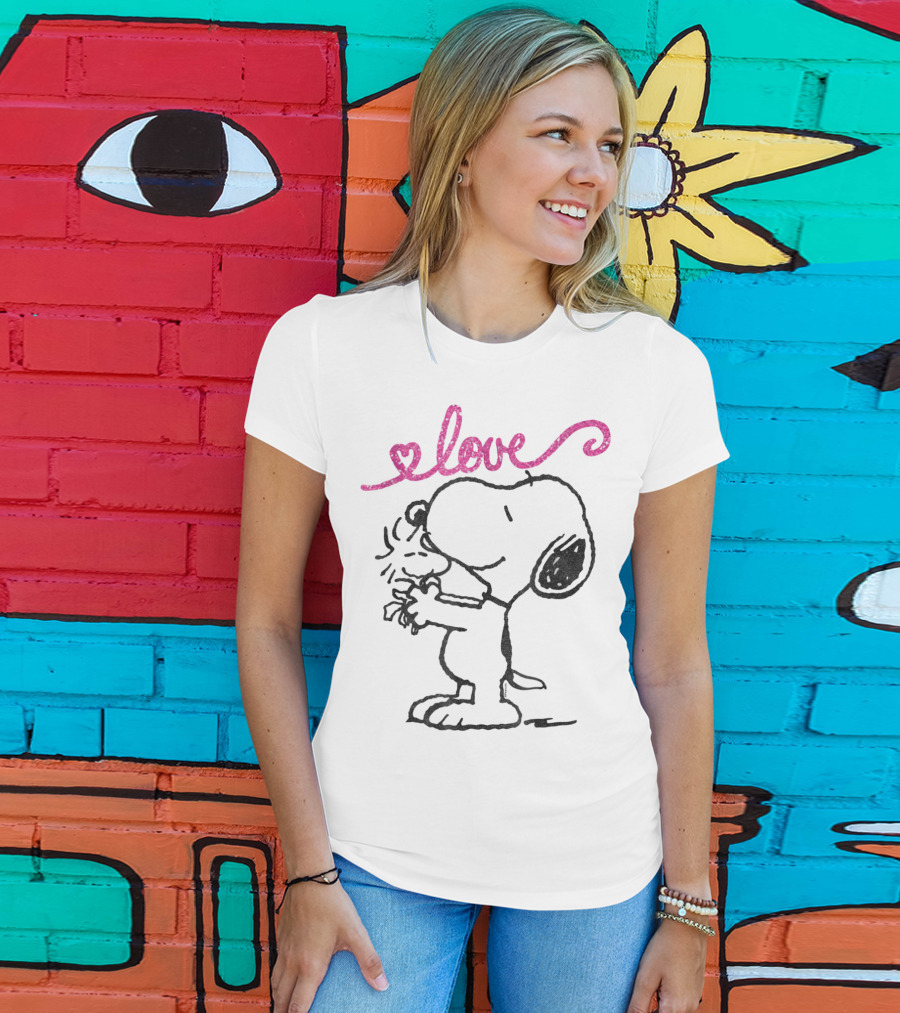 Peanuts Snoopy Woodstock Love Mother's Hug T-Shirt