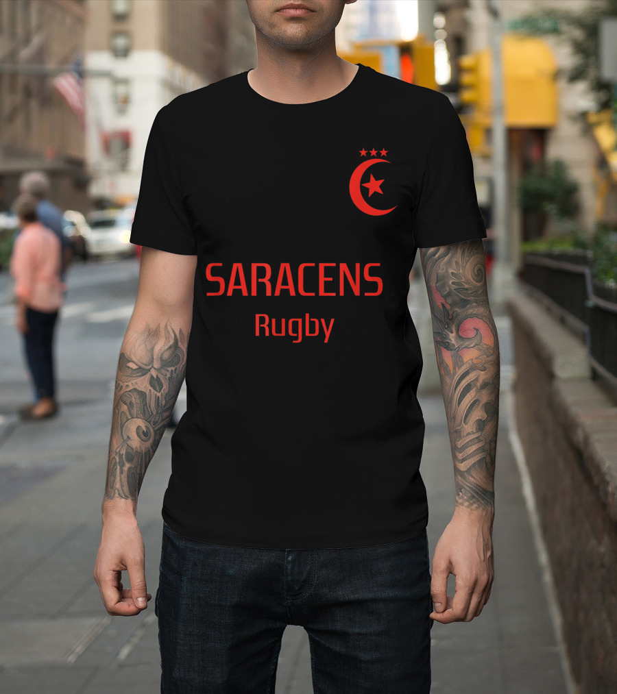 Saracens Rugby Vintage Crest Three Stars Champion T-Shirt