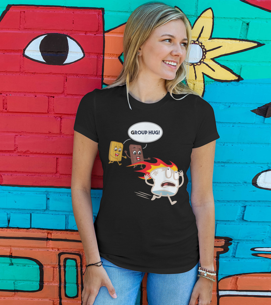 Group Hug S'mores Marshmallow Camping Roastin' T-Shirt