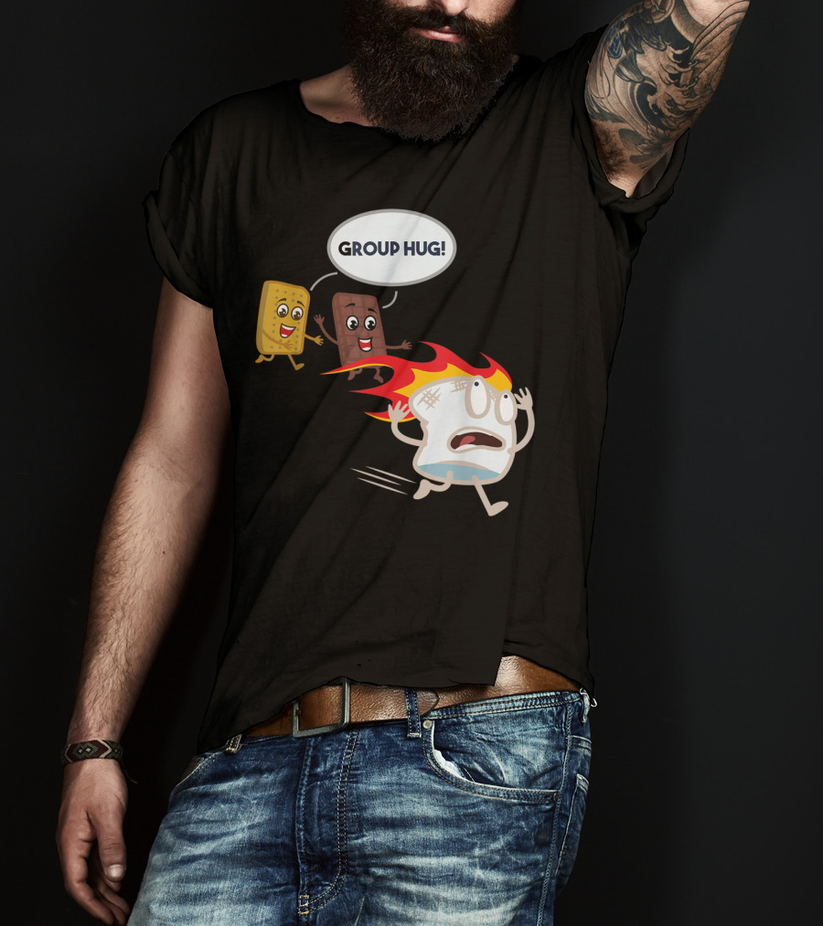 Group Hug S'mores Marshmallow Camping Roastin' T-Shirt