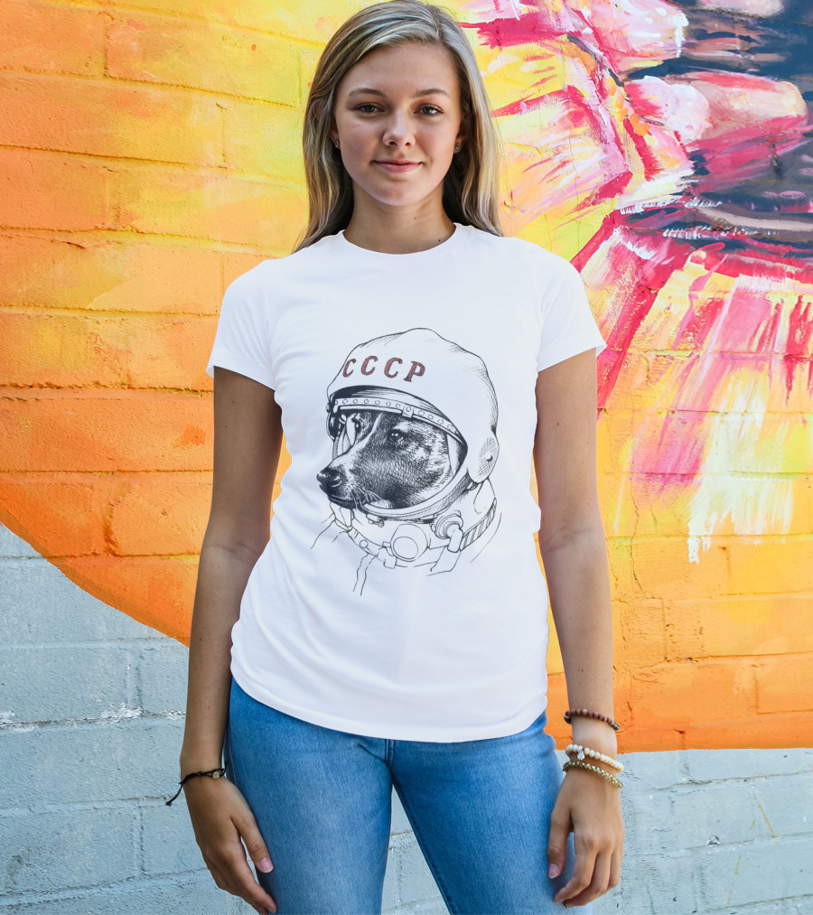 CCCP Space Traveler Dog Cosmonaut T-Shirt