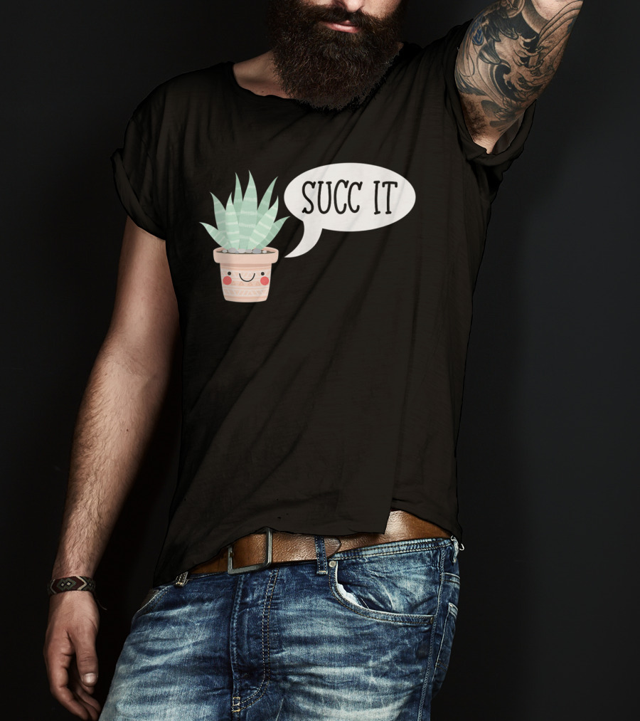 Succ It Cute Kawaii Succulent Plant Pot With Indoor Charm T-Shirt