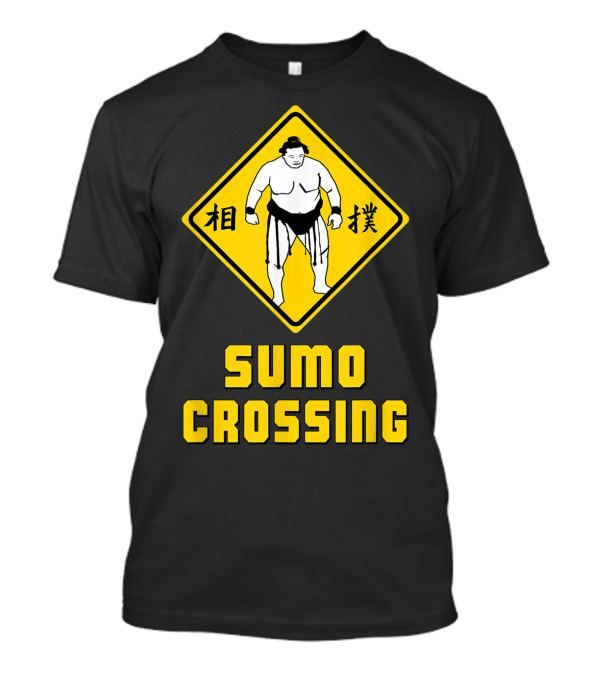 Sumo Crossing Sign Sumo Wrestling Iconic Warning Japan T-Shirt