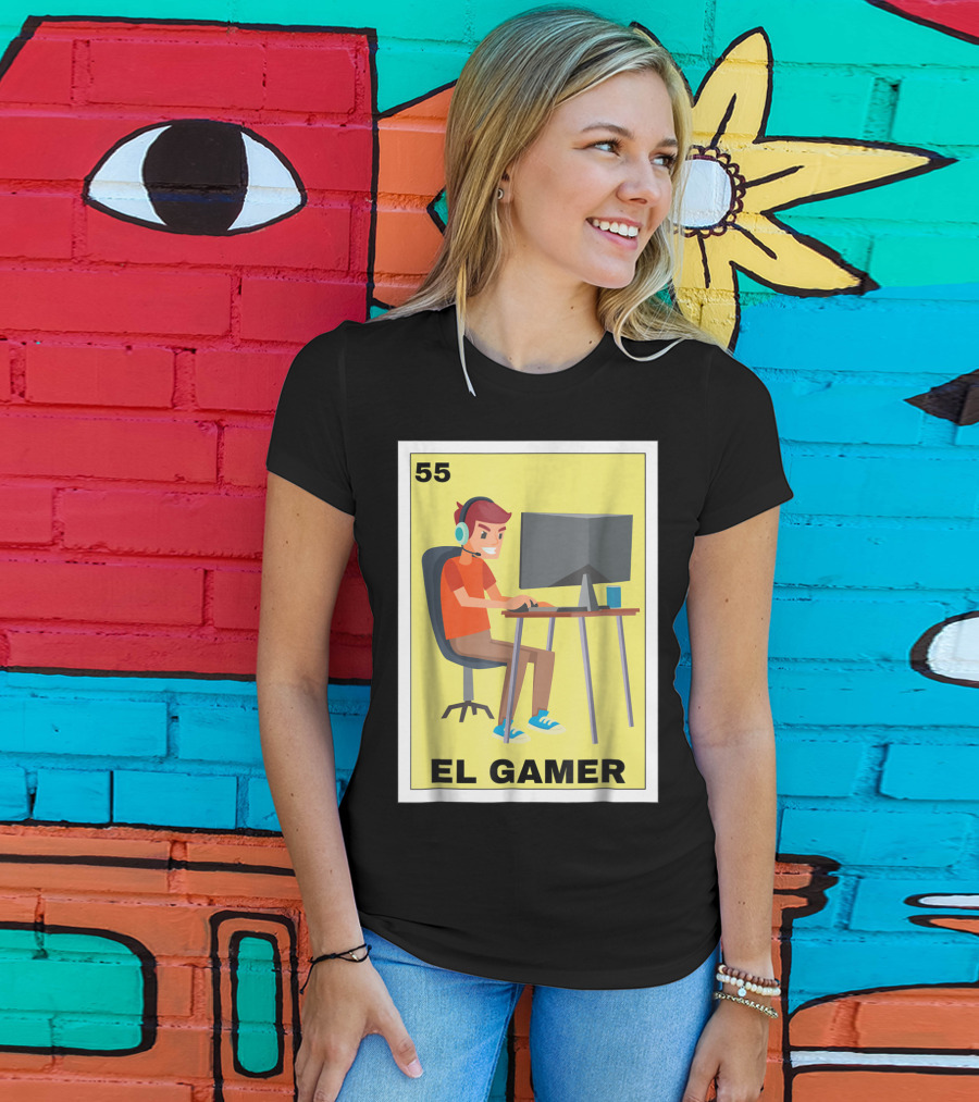 55 Loteria El Gamer Mexican Video Game Card T-Shirt