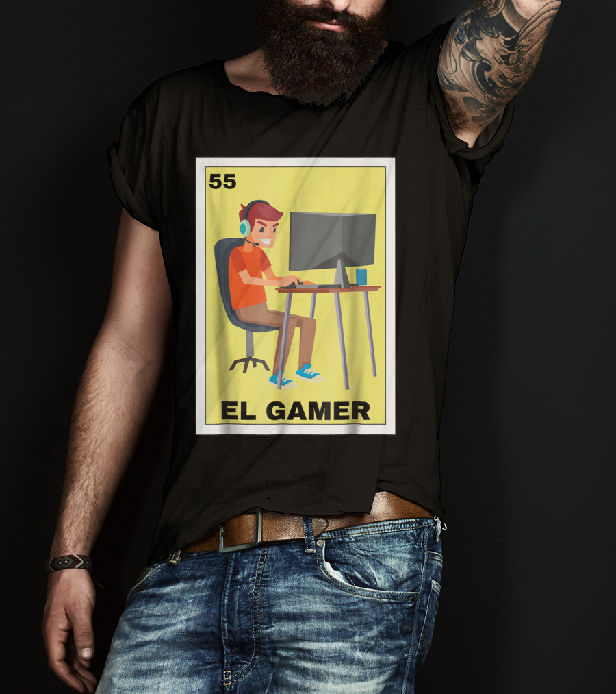 55 Loteria El Gamer Mexican Video Game Card T-Shirt